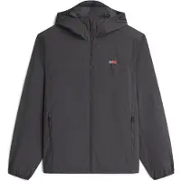 Tommy Hilfiger Graue Herrenjacke mit Kapuze, winddicht und nachhaltig.