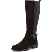 Tamaris Damen Stiefel Langschaft Zierschnalle Stretchschaft Leder 1-25618-43, Größe:39 EU, Farbe:Mehrfarbig
