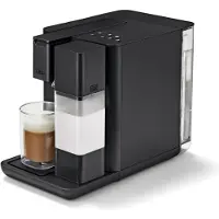 Tchibo Qbo Kapselmaschine, MILK MASTER, Velvet Black Premium Kapselmaschine für Espresso, Caffè Crema und Caffè Grande, PressBrew Technologie, kompaktes Design