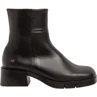 Art für Damen. 112841101003_001 Lederstiefeletten 1284 Warsaw schwarz (41), 3 bis 5 cm, Reißverschluss, Lässig