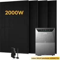 Anker SOLIX Solarbank 4 E5000 Pro, mit 4 x 500 Bifaziale Solarmodule, by Powerness - 10kWh / 1x Smart Meter Gen 2 / Standardversand