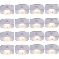 Lunartec 16er-Set LED-Nachtlichter mit Bewegungssensor, Batteriebetrieb