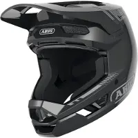 ABUS Downhill Helm HiDrop – ASTM-er Fullface Helm mit ABS-Außenschale für MTB: Downhill, Enduro und Bikepark – für Erwachsene und Jugendliche – Schwarz, Größe XL