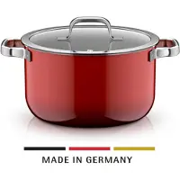 WMF Fusiontec Mineral Pro Kochtopf mit Deckel, 24 cm, Passion Red 05.1955.5290, 6,4 l, Rund, Rot, Edelstahl, Fusiontec, Edelstahl