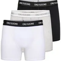 Only & Sons "ONSBASIC SOLID BOXER 3PACK NOOS" Packung, 3 Stk. Baumwollmischung, eng anliegend