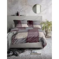 Irisette Mako-Satin Bettwäsche Wave 8672 mauve 155x220 cm + 80x80 cm