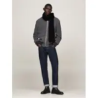 Tommy Hilfiger Strickschal "TH FLAG PIMA COTTON CASH SCARF", Herren, schwarz, Strick, Baumwollmischung, unifarben, Modetücher Strickschal, mit Logostickerei, mit Kaschmiranteil Unisex