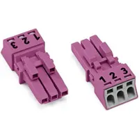 Wago 890-283/082-000 Buchse,3-polig,Kod. B,pink 890283082000 - 50 Stück