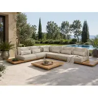 Suns Aspen Lounge-Set 6-tlg. 3/2-Sitzer Teak/Stoff