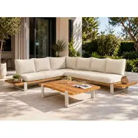 Suns Nardo Lounge-Set 3-tlg. Aluminium/Teak/ Sunproof Stoff
