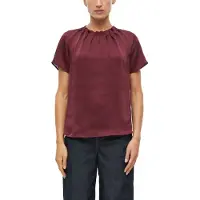 s.Oliver Black Label Kurzarmbluse Sommerbluse mit gerafftem Rundhals