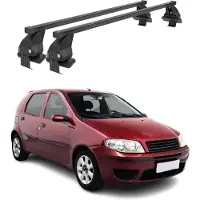 Menabo Stahl Dachträger Gepäckträger für Fiat Punto 1999-2007 Schwarz 2tlg