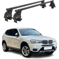 Menabo Stahl Dachträger Gepäckträger für BMW X3 F25 2010-2017 Schwarz 2tlg