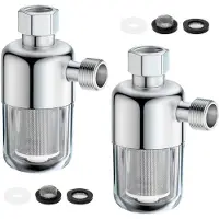 Sonstiges 2x Duschfilter 1/2 Zoll mit 40μm Edelstahl-Filterelement | Wassersystem-Vorfilter für Dusche, Waschmaschine, Wasserhahn