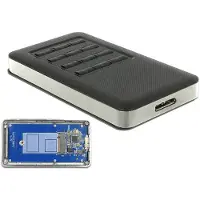 DeLOCK 42594, SSD-Gehäuse, M.2, SATA, 5 Gbit/s, USB Anschluss, Schwarz, Silber
