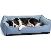 Flamingo hundebett - katzenbett - Kühlmatte - rechteckiges Hundebett Varga Blau - Abnehmb