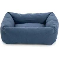 Record - Hunde- und Katzenbett Mono aus Baumwolle, Farbe: Blau, 50 x 35 x 15 cm,