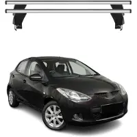 Menabo Dachträger Grundtäger für Mazda 2 2007-2009 50kg Aluminium Silber 2 tlg