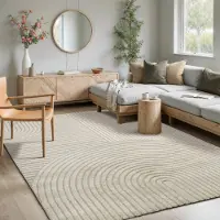 Merinos "Elio 6" rechteckig 16 mm Höhe moderner Kurzflor Teppich mit Hoch-Tief-Effekt, 3D Effekt