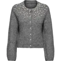 ONLY Strickjacke "ONLMIGGIE LS O-NECK PEARL CARDIGA EX KNT" Materialmix, regular fit