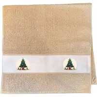 Hellweg Druckerei Huuraa Handtuch Weihnachtsbaum Tannenbaum 50x100cm Sand Baumwolle Handtuch Geschenkidee