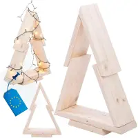 MODO24 3D Weihnachtsbaum Holz, Tannenbaum, Deko Christbaum, Holztanne,Kiefernholz, Weihnachtsdeko, Outdoor, 43x30x9,5 cm, Natur imp, CHOI
