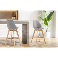 CLP 2er Set Barhocker Cannes Stoff natura grau