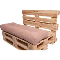 TexDeko Garden Cord Palettenkissen 120x40x18 cm – weicher Cordstoff 320 g/m², gesteppt, wasserabweisend & UV-beständig – Cappuccino