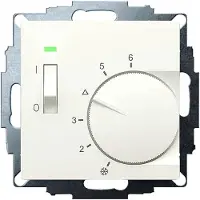 Eberle 191811224002 UP-Raumregler, RAL1013 matt 55x55, 5-30C, AC 24V, 1Öffner 10 A bei DC 24 V 100 W, Tem.absenkung ca.4K, Schalter Ein/Aus, Anzeige