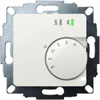 Eberle 547895523502 UP-Raumregler, RAL9010 glänzend 50x50, 5-30C, AC 24V, Triac-Ausgang, Schaltbar 5 Stellantriebe a 3W, Change-Over-Eingang, TA