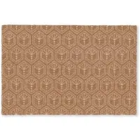 MuchoWow FUSSMATTE Braun - Rosa - Geometrisch - Gemustert Türmatte 90x60 cm