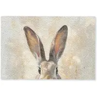 MuchoWow FUSSMATTE Hase - Ohren - Braun Schmutzmatte 60x40 cm
