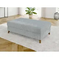 S-Style Möbel HOCKER Sigurd Hellgrau Chenille