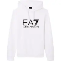 EA7 für Herren. 7M001413_AF22266 Weißer Core Identity Kapuzenpullover (M), Lässig, Baumwolle, Langarm