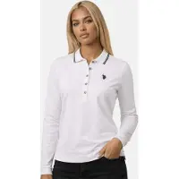 U.s. polo assn. Damen Poloshirt Longsleeve P043 in Weiss | Gr.: S