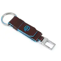 Piquadro Schlüsselanhänger Blue Square Keychain With Carabiner Mogano