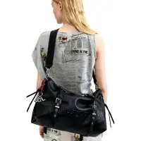 Desigual Stylische Schwarze Damentasche mit Verstellbarem Schultergurt & Logo