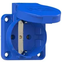 Pce 105-0bsw Schutzkontakt-Anbausteckdose 50x50 nat Dichtrand IP54 seitlich (blau) 1050bsw