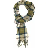 Barbour Schal Tartan Lammwolle Grün