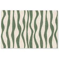 MuchoWow FUSSMATTE Wellenlinien - Beige - Grün - Streifen - Abstrakt Fußabtreter 90x60 cm