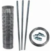Aquagart 100m Wildzaun Forstzaun Weidezaun Knotengeflecht 80/6/15 Schwer+ Pfosten + Spanndraht