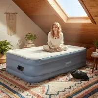 Markenlos Selbstaufblasende Luftmatratze in Twin-Size 191x99x46 cm für 1 Person, grau