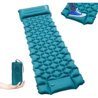 Fiqops Faziango Isomatte Outdoor Aufblasbare Luftmatratze mit Fußpumpe, Ultraleicht Campingmatte mit kleinem Packmaß