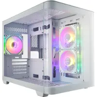 Fortron S380-WA Gehäuse Mini Tower mITX, mATX Weiß ARGB, Micro Tower, PC, Weiß, micro ATX, Mini-ITX, SPCC, Gehärtetes Glas, Gaming