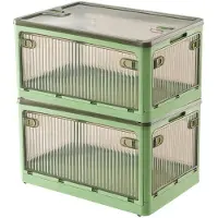 Merkloos 2er Pack Aufbewahrungsboxen mit Deckel und Rollen, 28L Kapazität