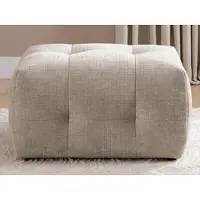 S-Style Möbel POLSTERHOCKER Kozy im Bumpy-Design aus weichem Dunkelbeige Chenille-Stoff