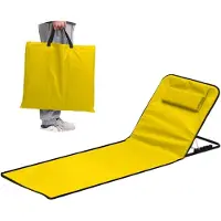 Merkloos Strandmatte Strandstuhl faltbar, leichte Strandmatte mit Rückenlehne, verstellbare tragbare Liege, Strand-Sonnenmatte faltbar mit Tragetasche