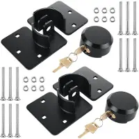 Markenlos Robustes Puckschloss mit hoher Sicherheit, 73 mm, versteckter Bügel, für Container, Garage, Schuppen, Anhänger, LKW, Schwarz