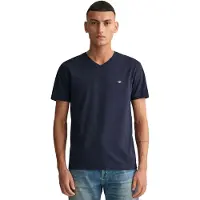 Gant T-Shirt "T-Shirt SLIM SHIELD V-NECK T-SHIRT 1er Pack", Herren, Gr. XXL, blau (dunkelblau), Obermaterial: 100% Baumwolle CO., Shirts T-Shirt