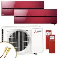 Mitsubishi Multisplit Klimaanlage | MSZ-LN | 2x2,5 kW | Ruby Red | Quick-Connect